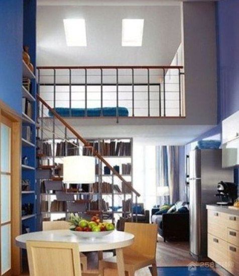 蓝白色调单身现代公寓 满室的精彩